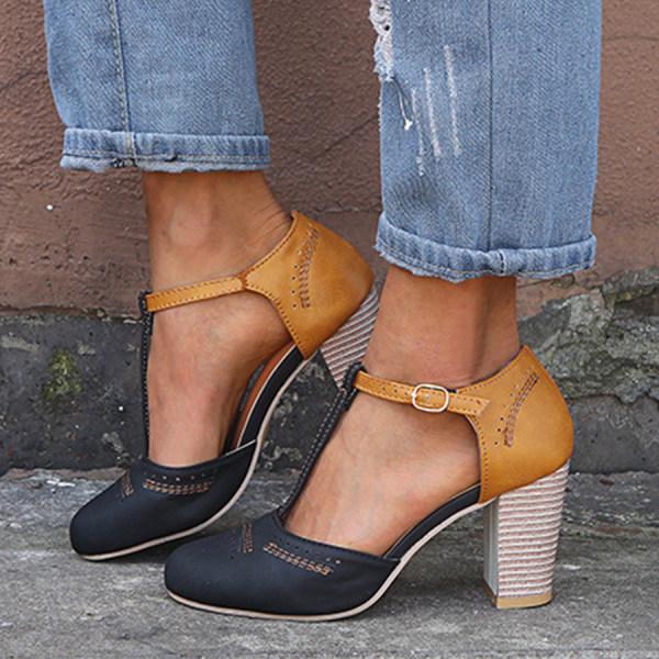 Levoire | Sandales rétro pour femmes à talons hauts Noir