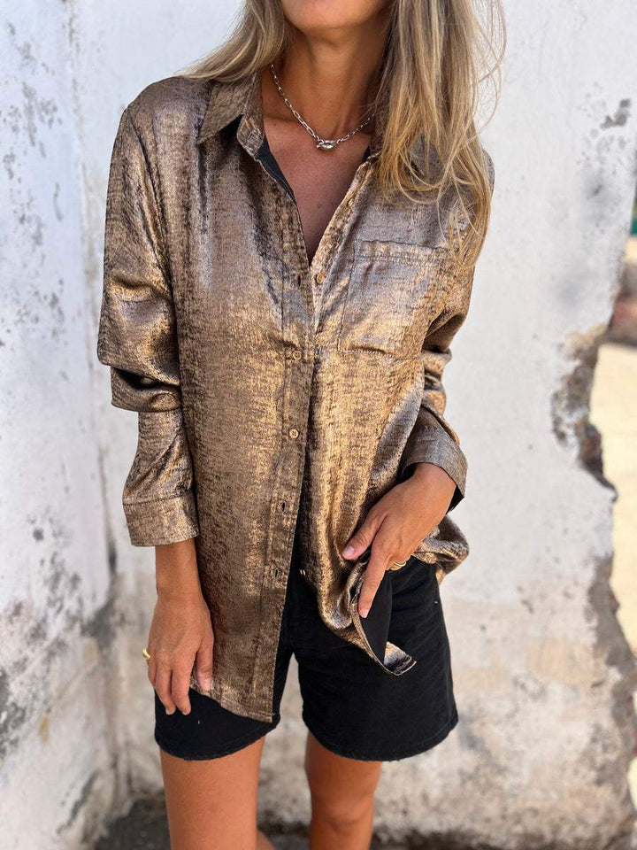 Levoire | Chemise rétro élégante Doré marron