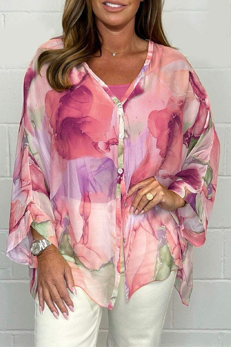 Levoire | Chemise Légère Élégante Imprimée Pour Femmes Rosa et lilas