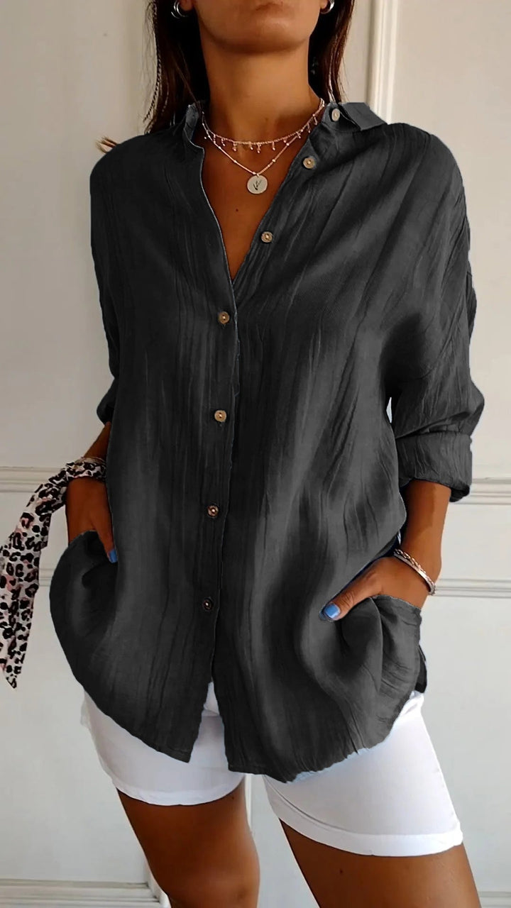 Levoire | Chemise Élégante Avec Style Plissé Noir