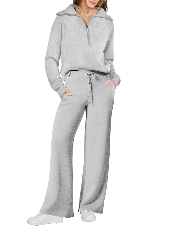 Levoire | Zip & Relax : Ensemble Deux Pièces Avec Manches Longues Gris clair