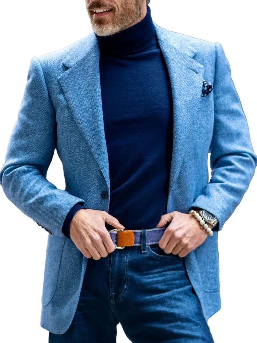 Levoire | Blazer en Laine Classique à Revers Sininen