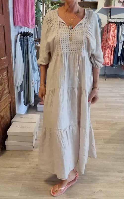 Levoire | Robe à décolleté en V Relaxante Abricot