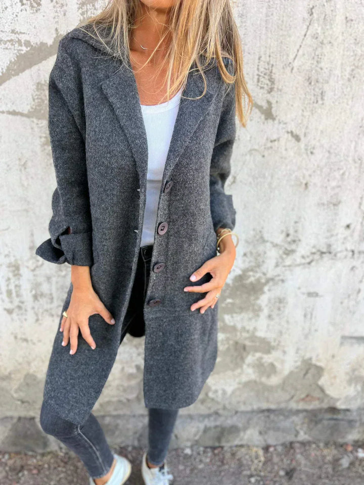 Levoire | Manteau Long Casual Élégant Avec Poches Pratiques Gris