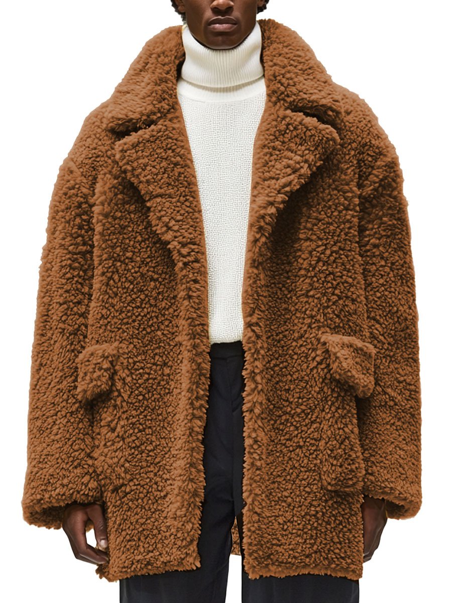 Levoire | Veste Doublée Douce et Chaude avec Revers Classique Braun