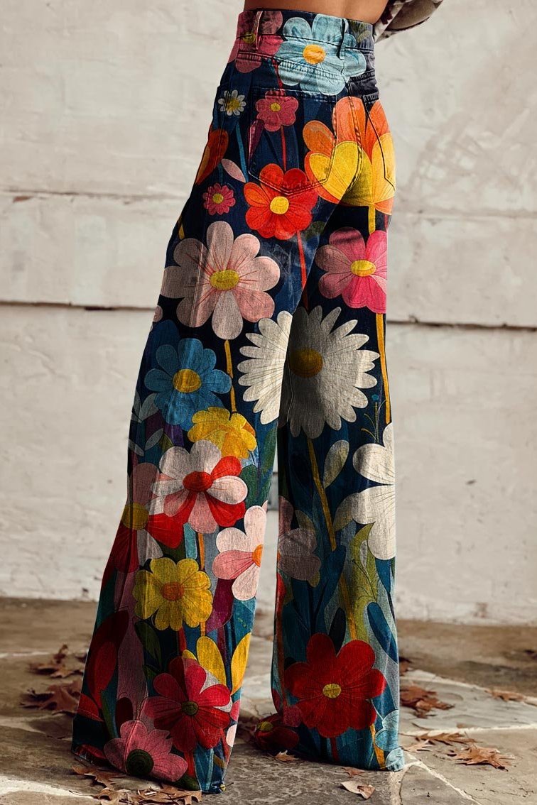 Levoire | Pantalon Boho À Jambes Larges Weinlese