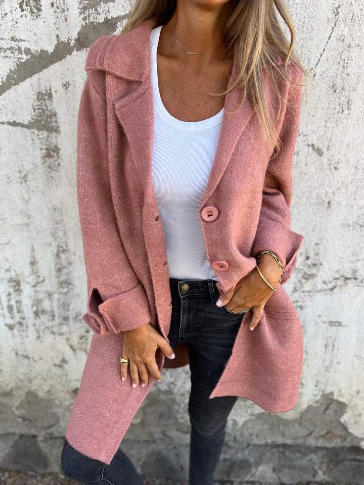Levoire | Manteau Long Casual Élégant Avec Poches Pratiques Rose