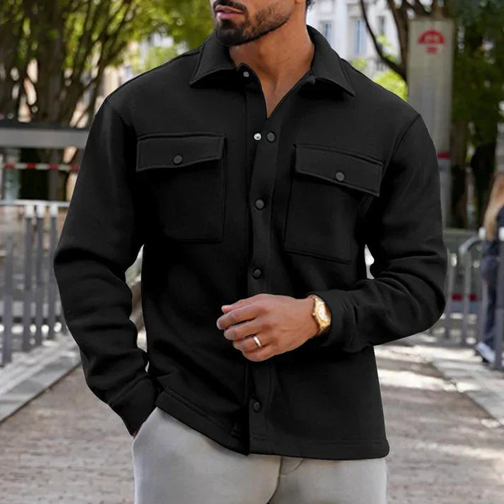 Levoire | Veste En Chemise Moderne Avec Deux Poches Poitrine Noir
