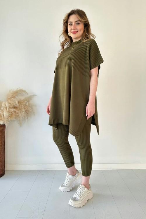 Levoire | T-Shirt Tricoté Avec Haut Ample Vert olive