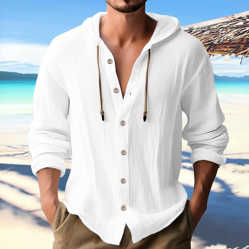 Levoire | Chemise À Manches Longues Pour Hommes Décontractée Et Moderne Blanc