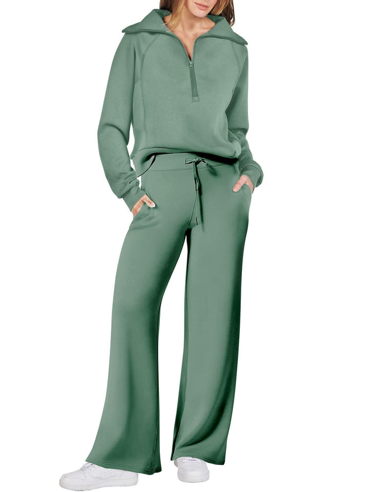Levoire | Zip & Relax : Ensemble Deux Pièces Avec Manches Longues Vert clair