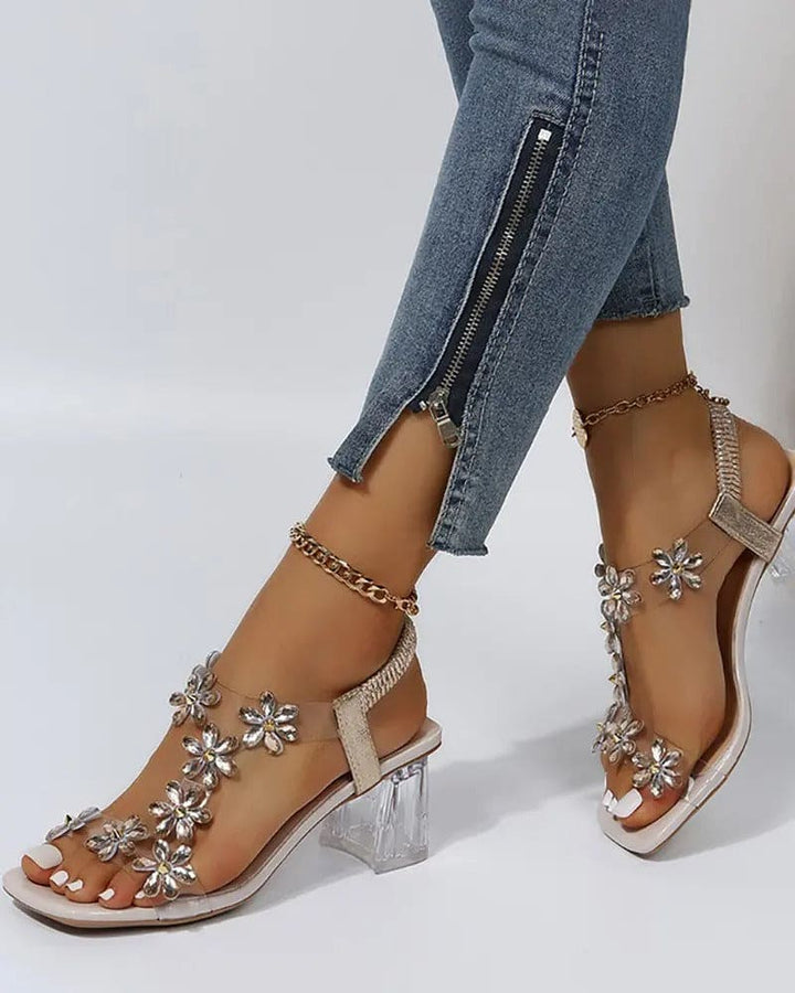 Levoire | Sandales Avec Sangles Et Strass Talons Hauts
