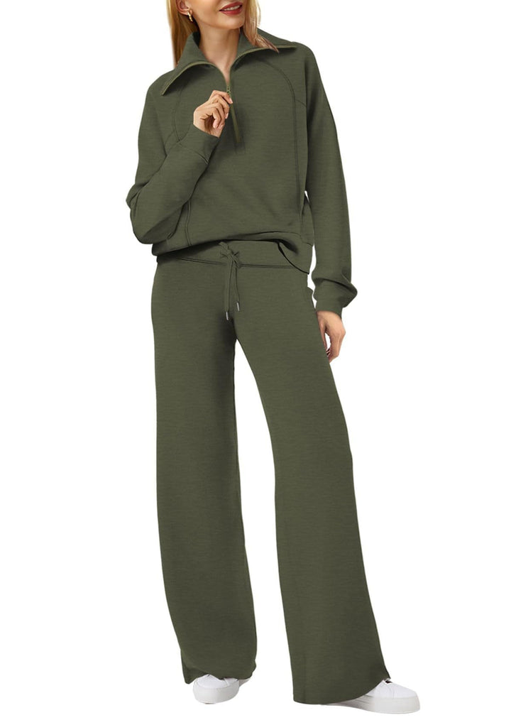 Levoire | Pull Et Pantalon De Survêtement Pour Femmes Vert armée