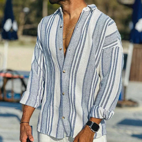 Levoire | Rento Chemise Rayée À Manches Longues Avec Boutons