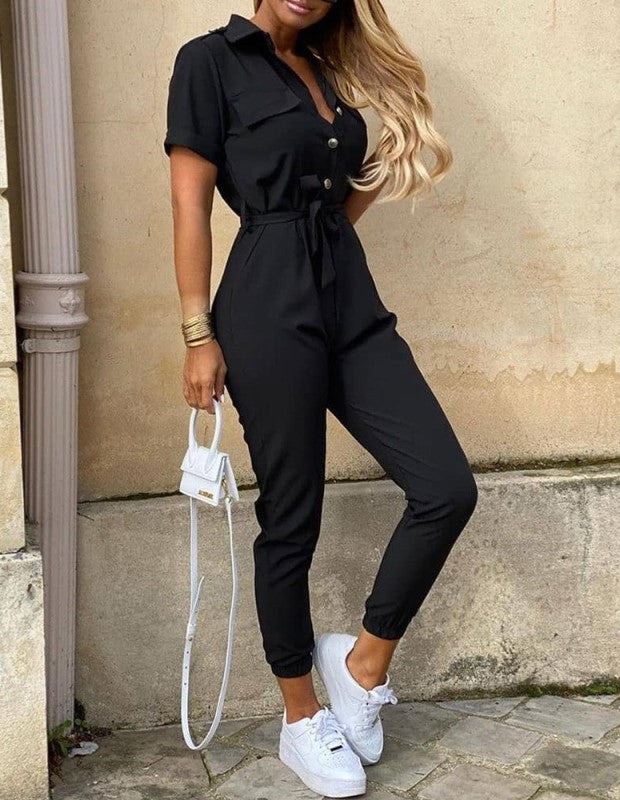 Levoire | Jade - Avec Ceinture Et Manches Courtes Noir L