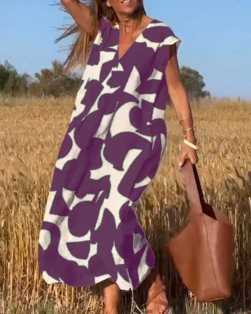 Levoire | Robe À Motif Abstrait Pour Femmes Lilas