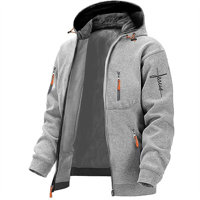 Levoire | Veste À Capuche Zippée À Manches Longues Pour Hommes Avec Poches Gris