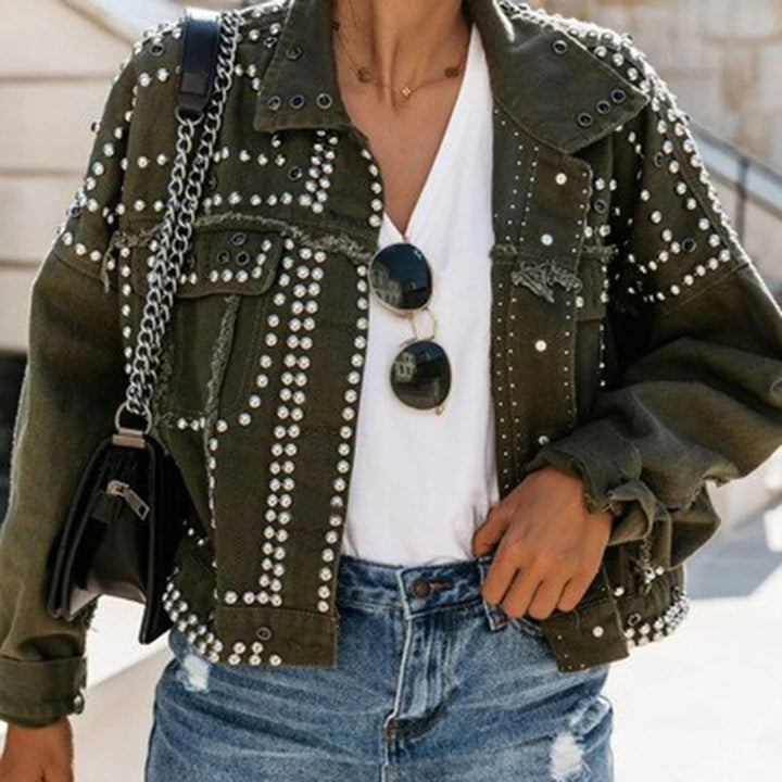 Levoire | Veste Avec Clous Vert armée