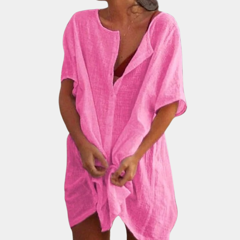 Levoire | Robe Midi D'Été Pour Femmes Légère, Aérée & Parfaite Pour Les Jours Chauds Rosa