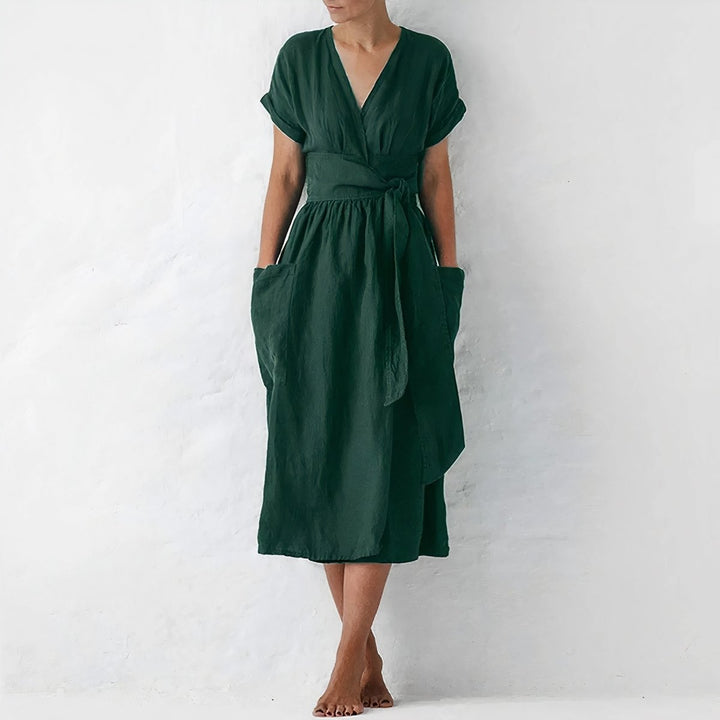 Levoire | Robe Élégante À Encolure Décolletée Vert