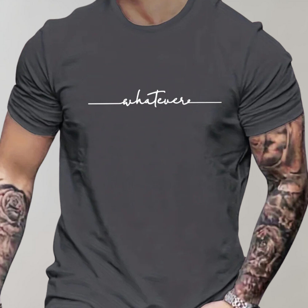 Levoire | T-Shirt Décontracté Pour Hommes À Col Rond Confortable, Polyvalent Et Élégant Gris foncé