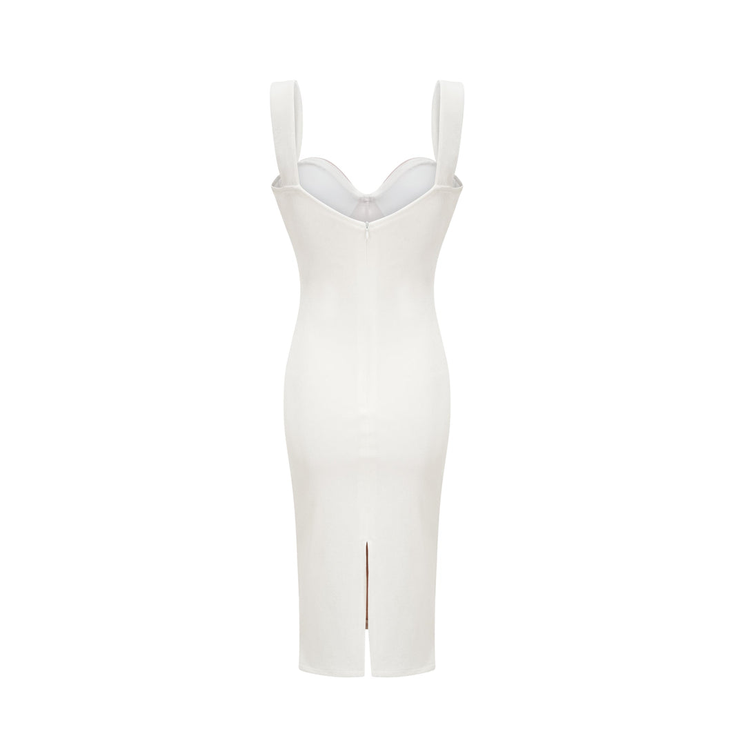Levoire | Robe Midi En Mesh Blanche