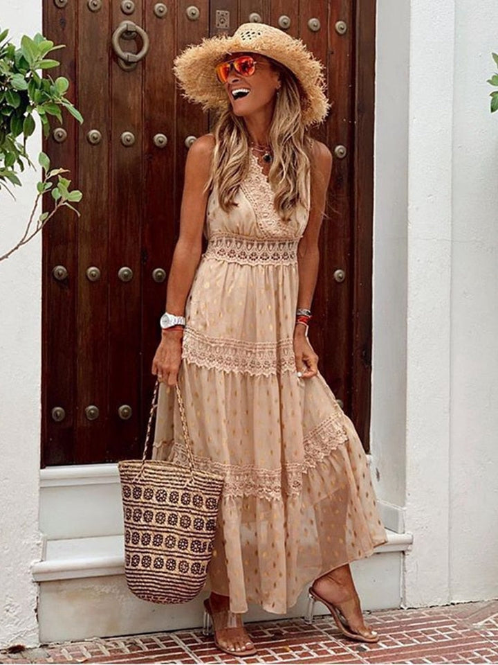 Levoire | Robe Maxi Boho Chic Khaki