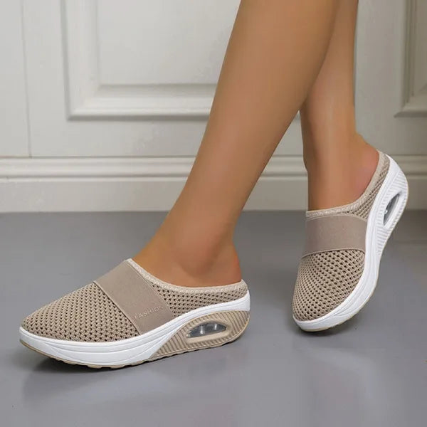 Levoire | Chaussures Compensées À Enfiler Orthopédiques Pour Femmes Beige