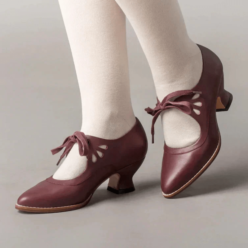 Levoire | Edwardian Cuir Chaussures Élégantes & Durables Chaussures pour Femmes Rot