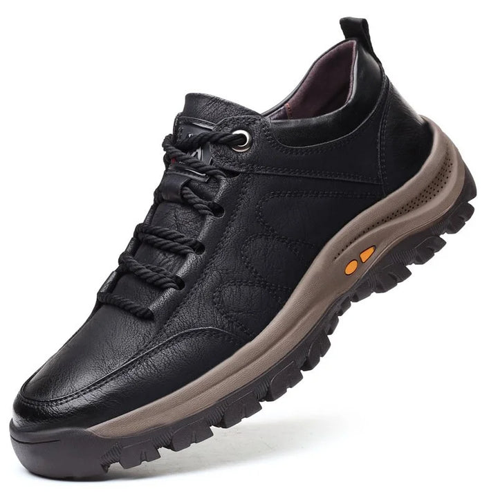 Levoire | Chaussures Décontractées En Cuir Cousues À La Main Pour Hommes Noir