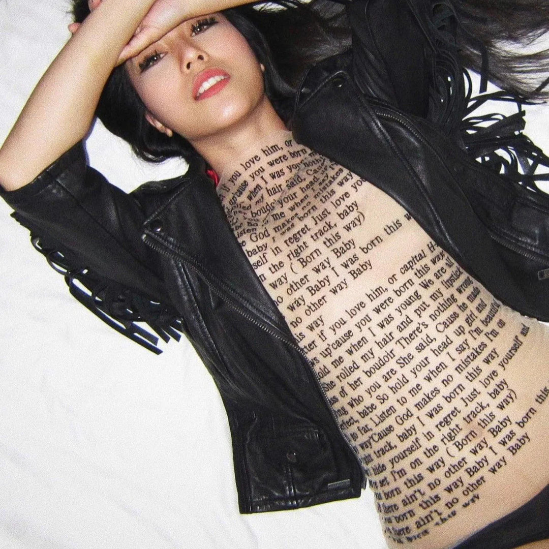 Levoire | Haut De Tatouage En Maille Linguistique Avec Gants