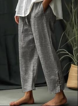 Levoire | Pantalon Rayé Classique Gris