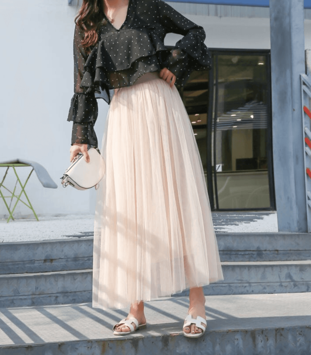 Levoire | Jupe mi-mollet taille haute Blanc