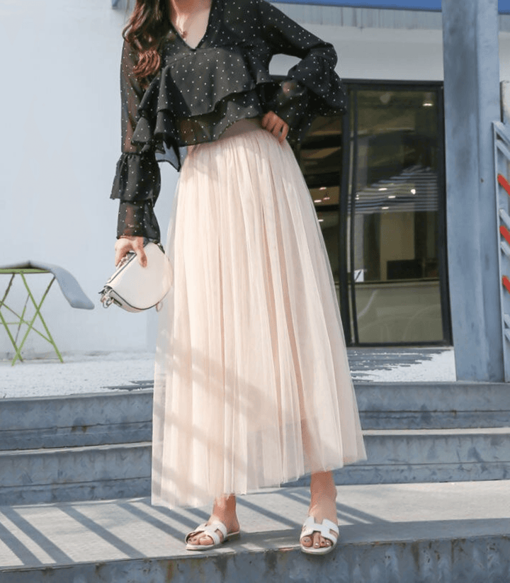 Levoire | Jupe mi-mollet taille haute Blanc