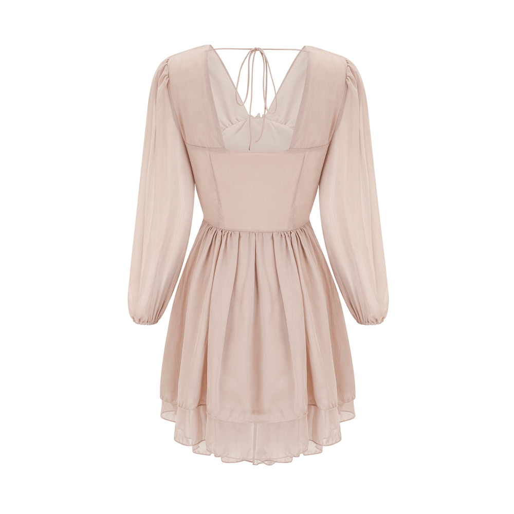 Levoire | Robe Mini À Volants À Manches Longues Rose