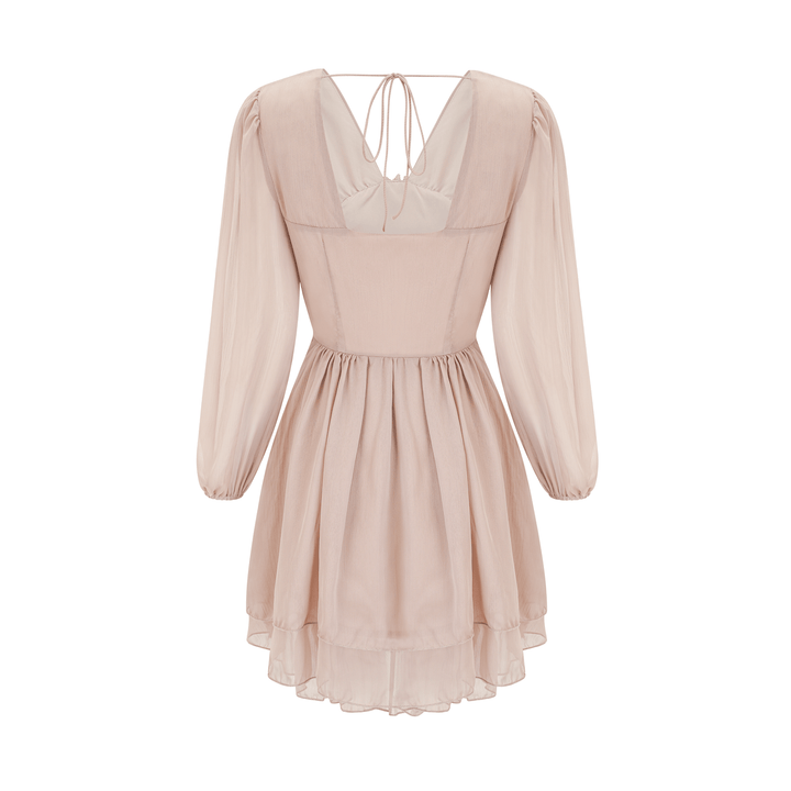 Levoire | Robe Mini À Volants À Manches Longues Rose