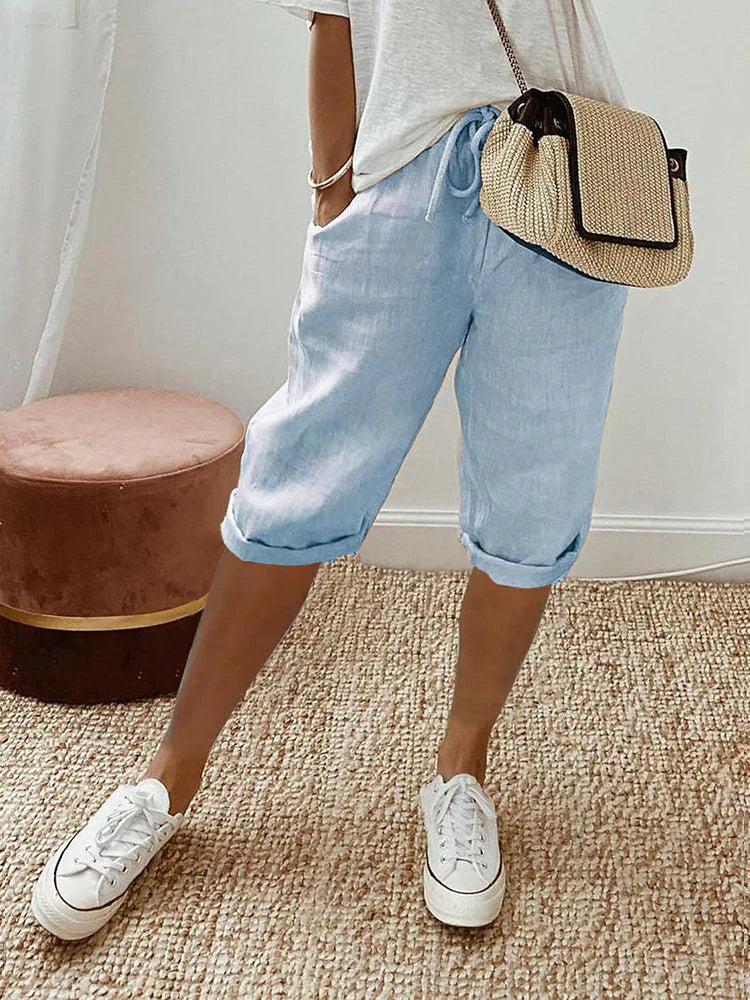 Levoire | Stylish Short Cotton Shorts Bleu