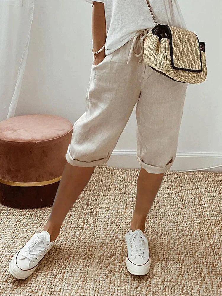 Levoire | Short Femme En Lin Coton Beige