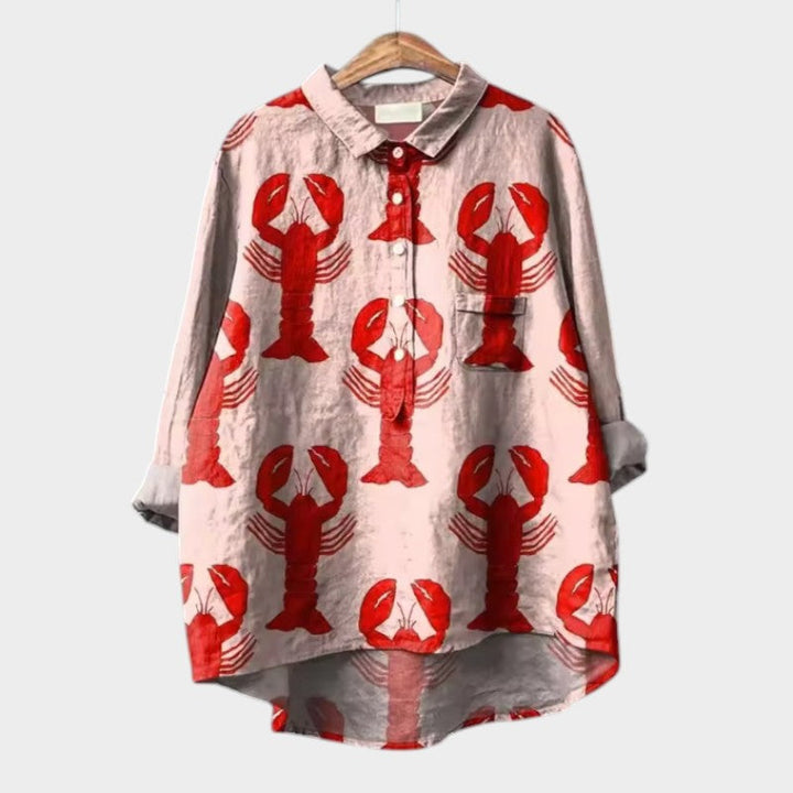 Levoire | Blouse Chic Avec Patte De Boutonnage Devant Homard