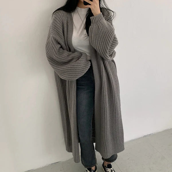 Levoire | Surdimensionné Cardigan Avec Imprimé En Câble Gris Taille unique