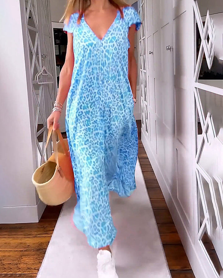 Levoire | Robe Longue À Décolleté En V Bleu