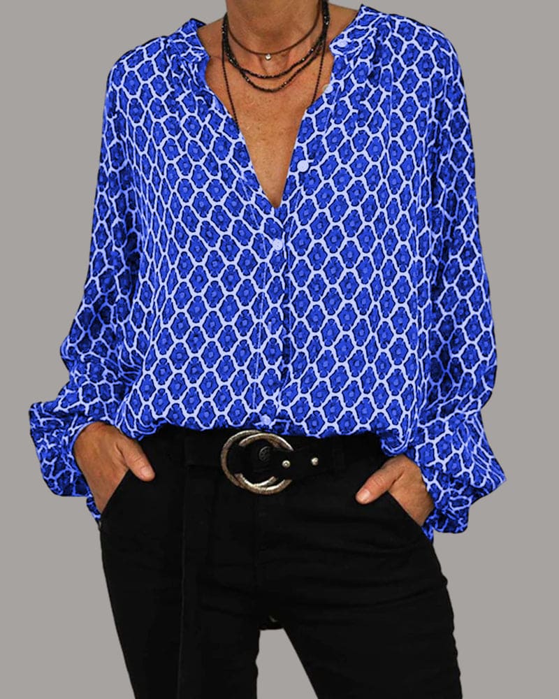 Levoire | Blouse Midi En Coupe Décontractée Pour Femmes Bleu