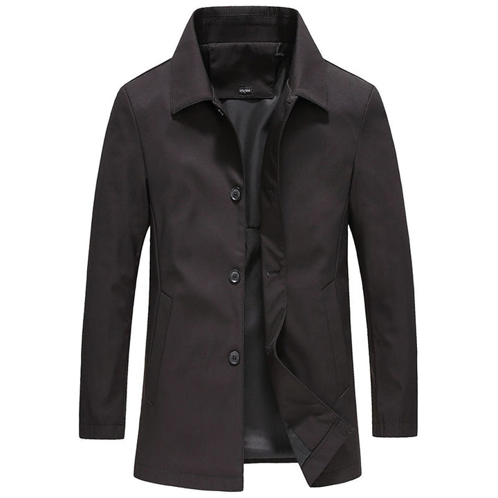 Levoire | Manteau Trench Élégant Pour Hommes Avec Des Boutons Noir