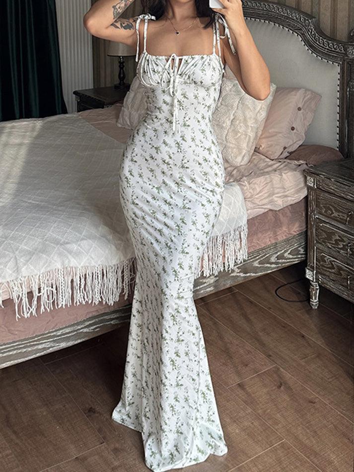 Levoire | Robe Maxi Avec Laçage Et Motif Floral Pour Un Look Romantique