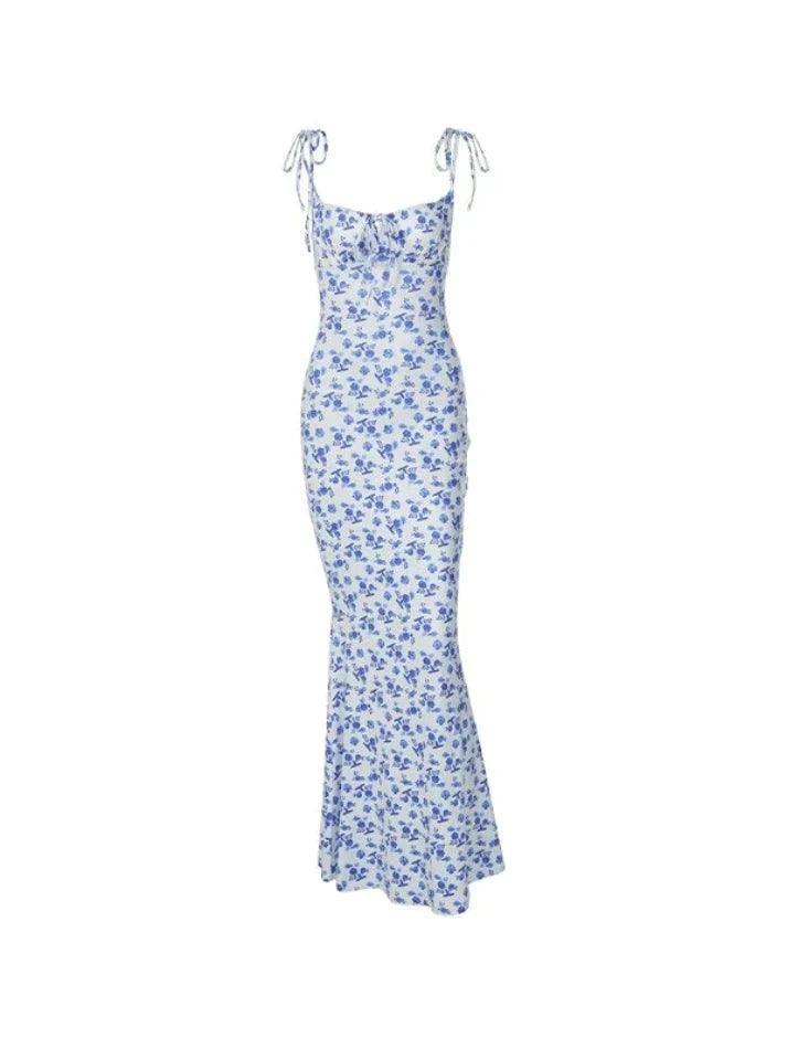 Levoire | Robe Maxi Avec Laçage Et Motif Floral Pour Un Look Romantique