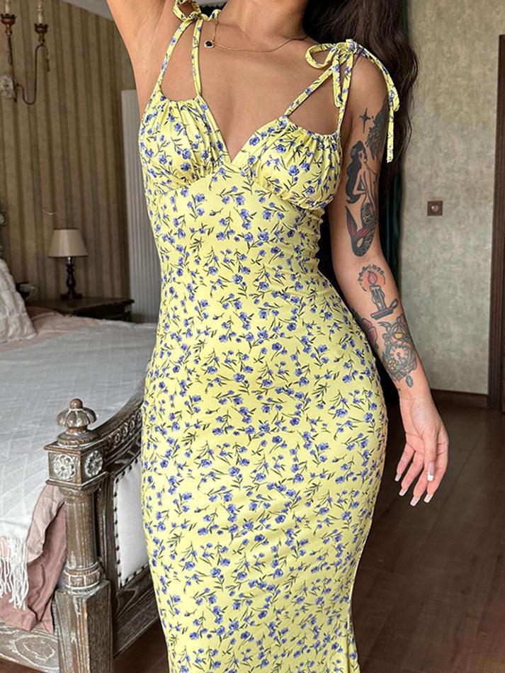 Levoire | Robe Maxi Avec Laçage Et Motif Floral Pour Un Look Romantique
