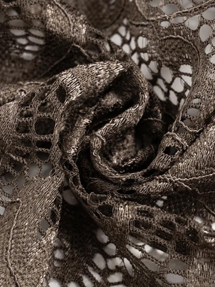 Levoire | Dentelle Décolleté En V Manches Trompette Mini Robe