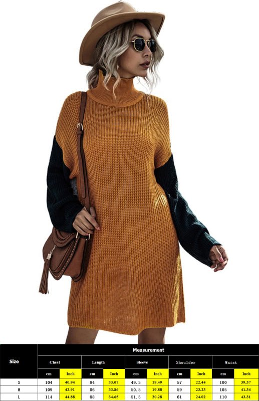 Levoire | Pull femme avec des coutures de couleur contrastée robe tricotée
