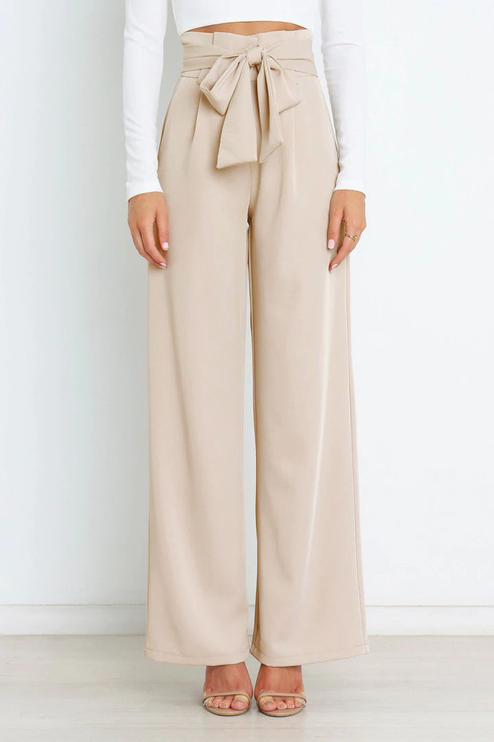 Levoire | Pantalon Avec Nœud Et Jambe Large Beige