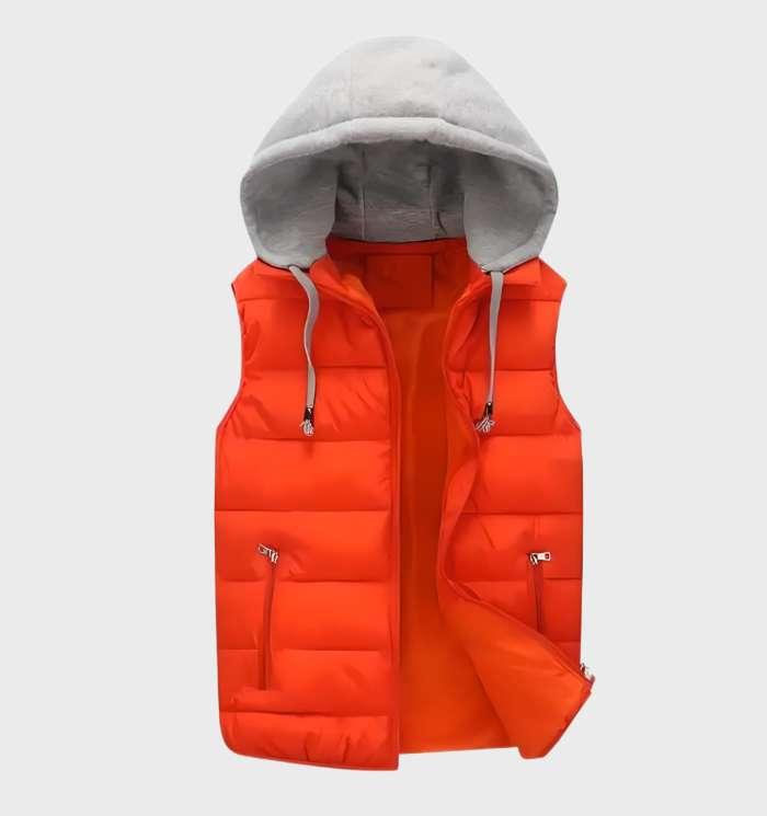Levoire | Manteau Avec Capuche Et Fermeture Éclair Pour Hommes Orange